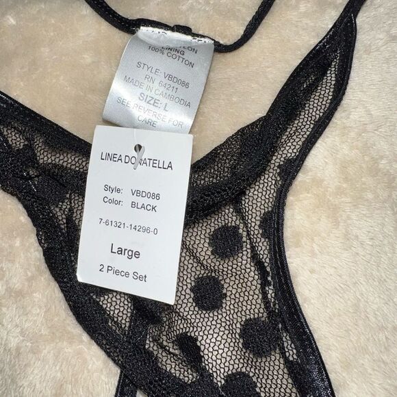 Linea donatella 2 piece sexy black lingerie set! Nwt! - Picture 16 of 16